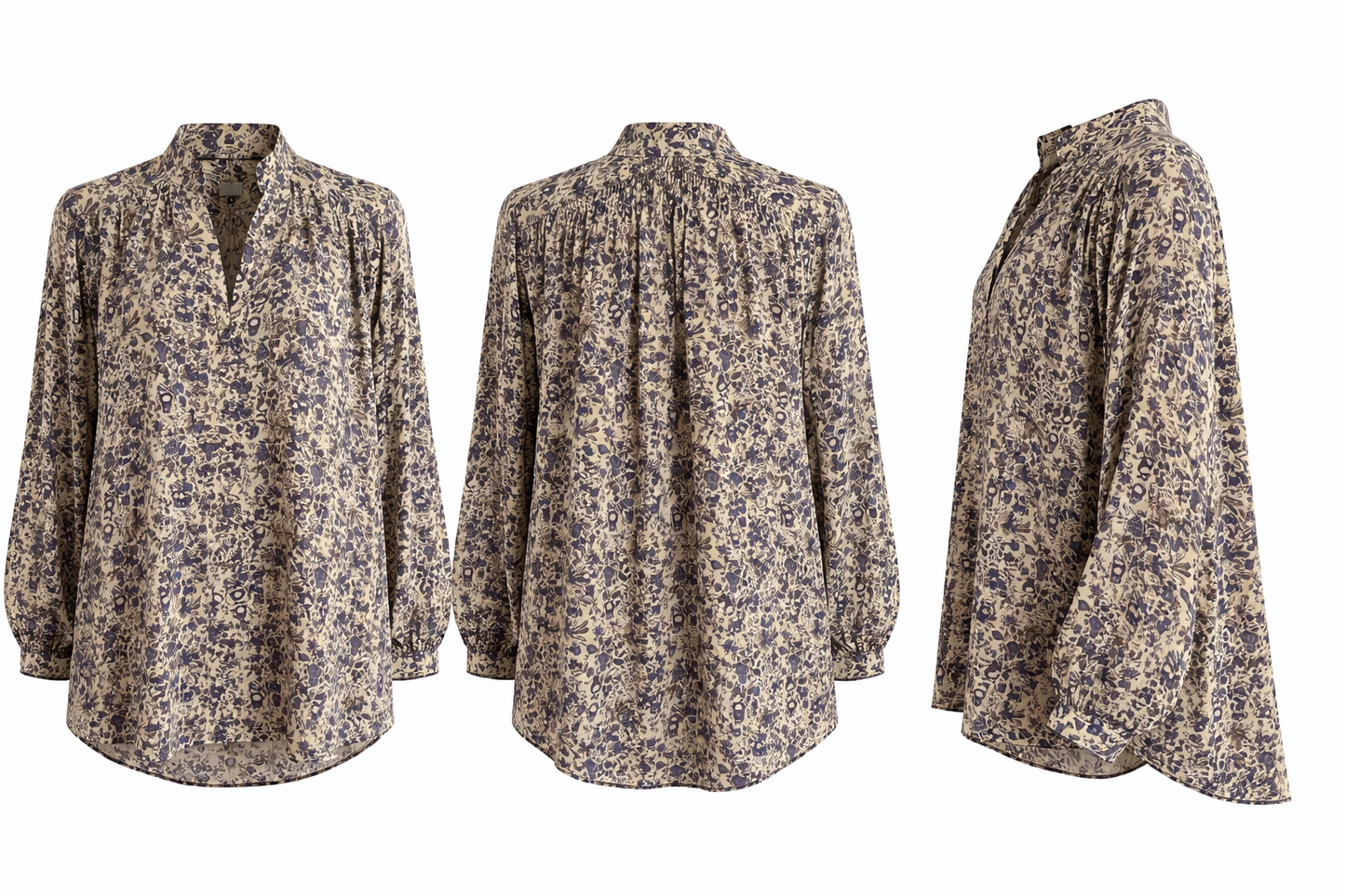 Chemisier Florale Beige/Prune