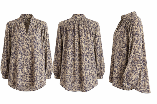 Chemisier Florale Beige/Prune